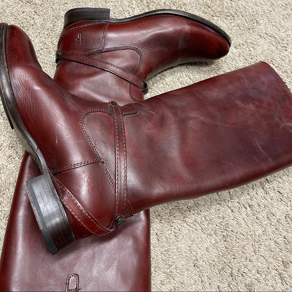 Frye Lindsay Plate redwood talk boots 🤩